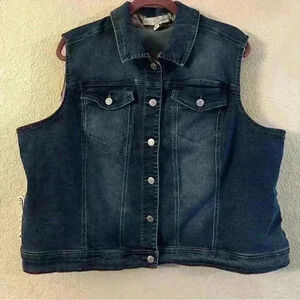 EST.1946 Denim southwestern print jean vests